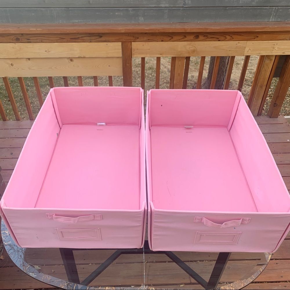 Pottery Barn Kids Pink Canvas Carts Set of 2